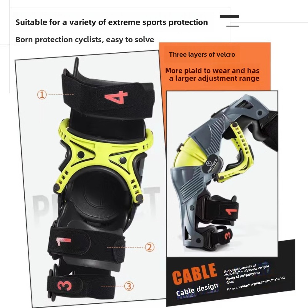 T Brand Motorcycle Protective Kneepad for Off-road and Highway Riding with Mechanical Leg Protection and Exoskeleton Guards