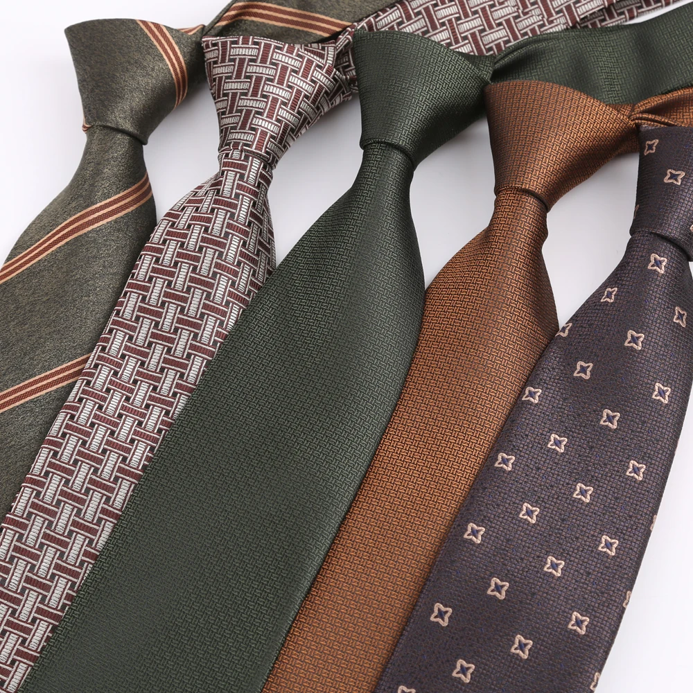 Corbatas de lujo de 8CM para hombre, corbatas a cuadros a rayas de sarga sólida para hombre, corbata para novio para fiesta de negocios
