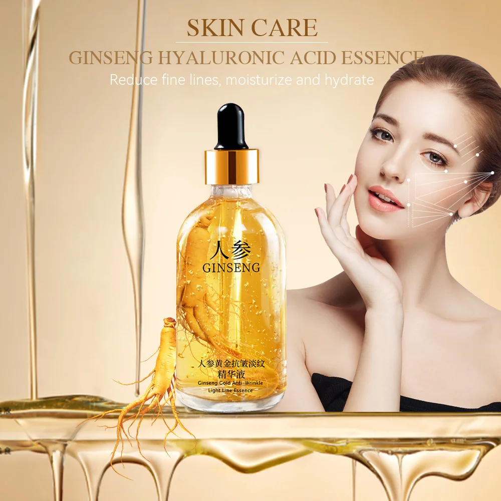 Anti-Envelhecimento Ginseng Essence, Anti-Envelhecimento Óleo Essencial, Polipeptídeo de Ouro, Anti-Rugas, Apertar, Solto, Skinreduce, Linhas Finas