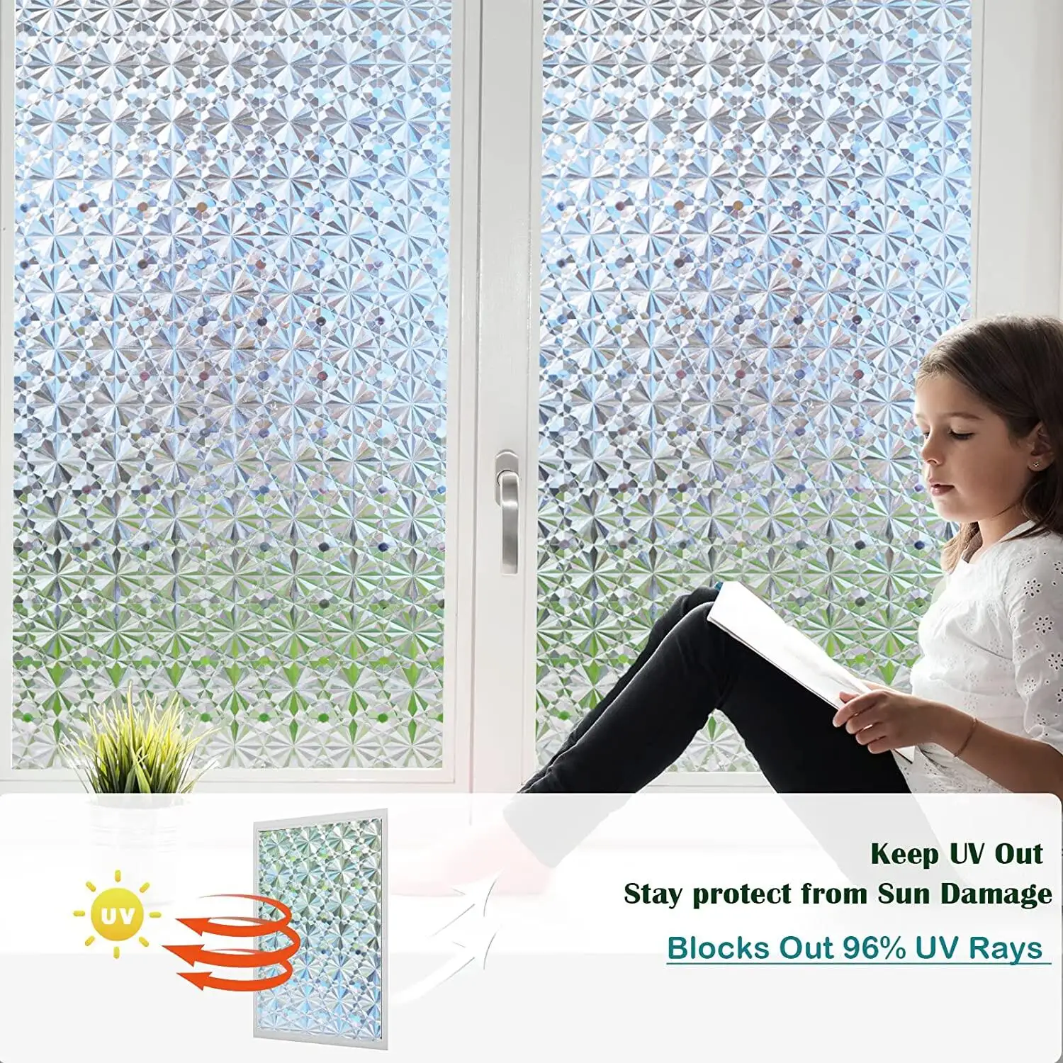 เทปรักษาความปลอดภัยผ้าม่านที่ถอดออกได้โปร่งใสทึบแสง Anti-Static ผ้าม่านหน้าต่างสําหรับห้องน้ําห้องนั่งเล่นประตูสํานักงานและ Windows