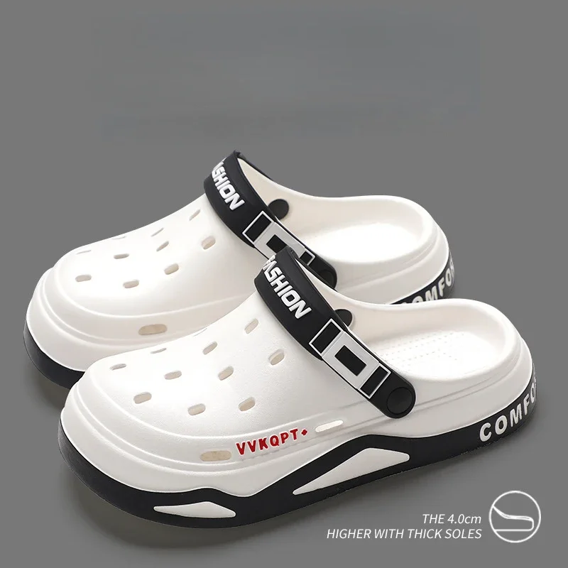 Новые дышащие сандалии для женщин и мужчин, летние садовые сабо из ЭВА, уличные пляжные тапочки с отверстиями, удобные домашние шлепанцы