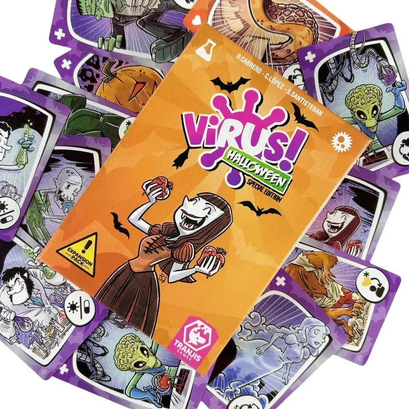 1 caixa de cartas de jogo de vírus divertido vírus 1/2/3 baralho de jogo de tabuleiro espanhol inglês edição francesa versão para festa jogando cartas