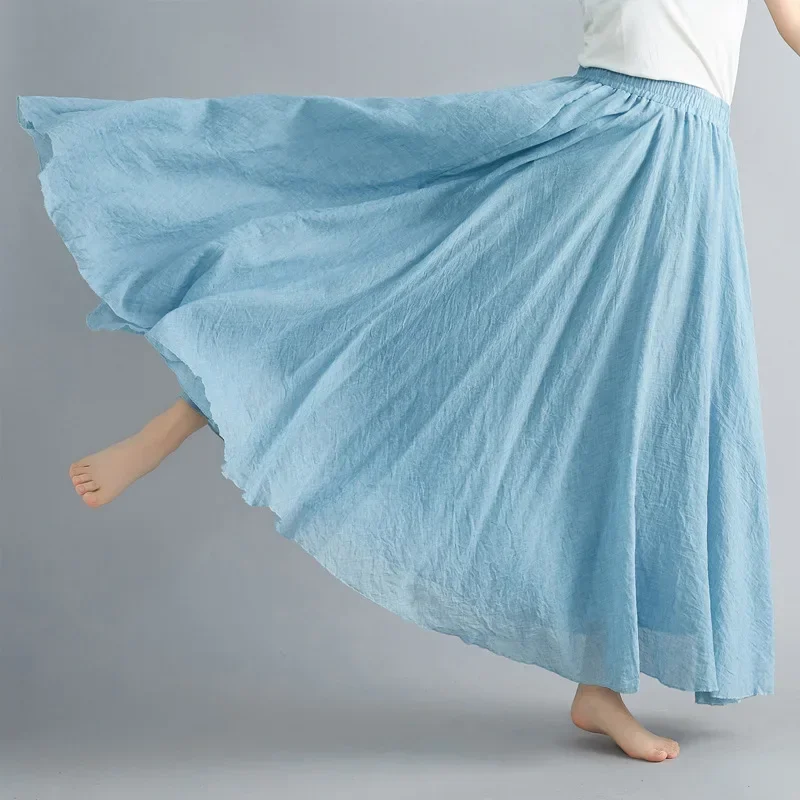 패션 코튼 린넨 의류 여성 스커트 Maxi Y2k 우아한 비치 Saia Ropa Mujer 캐주얼 Vestido Boho 롱 스커트 Faldas 하라주쿠