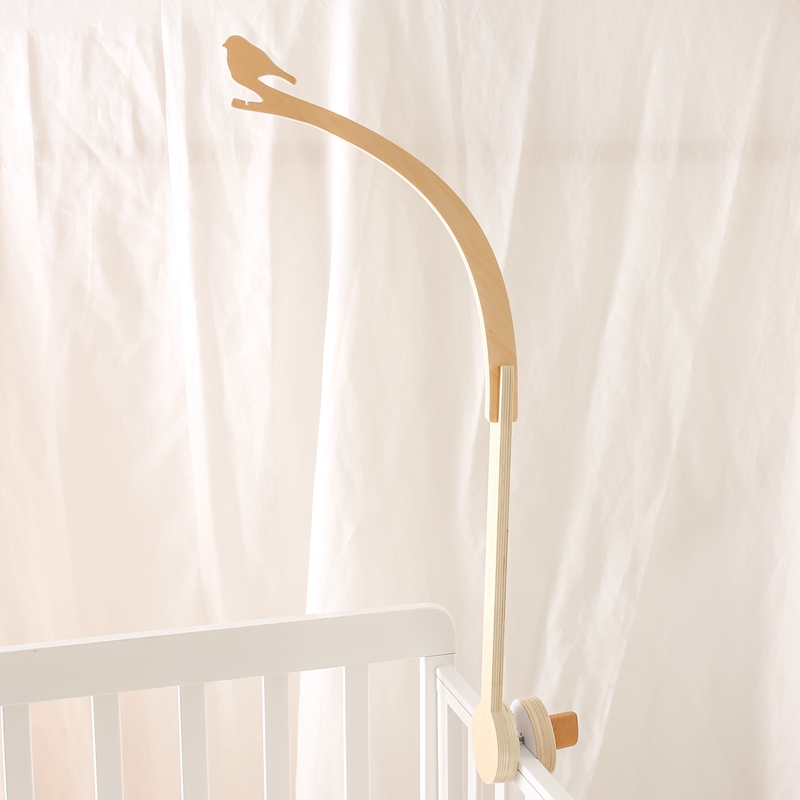 Cloche de lit en bois en forme d'oiseau pour bébé, support mobile, hochets, cintre à jouets, lit mobile CPull, support de jouet, bras, cadeaux