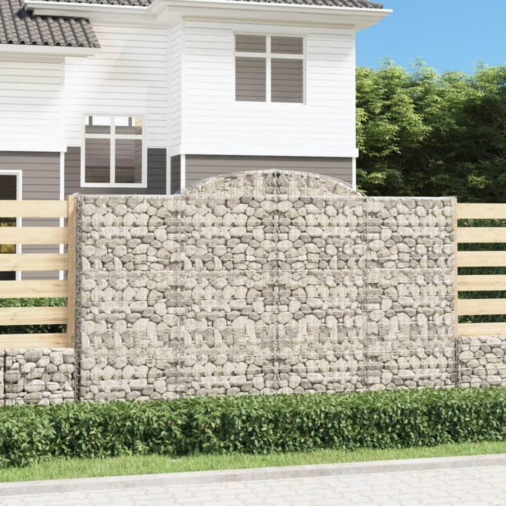 Cestini Gabion ad arco alto, set da 7 pezzi, 300x50x180200 cm, decorazione da giardino in acciaio zincato