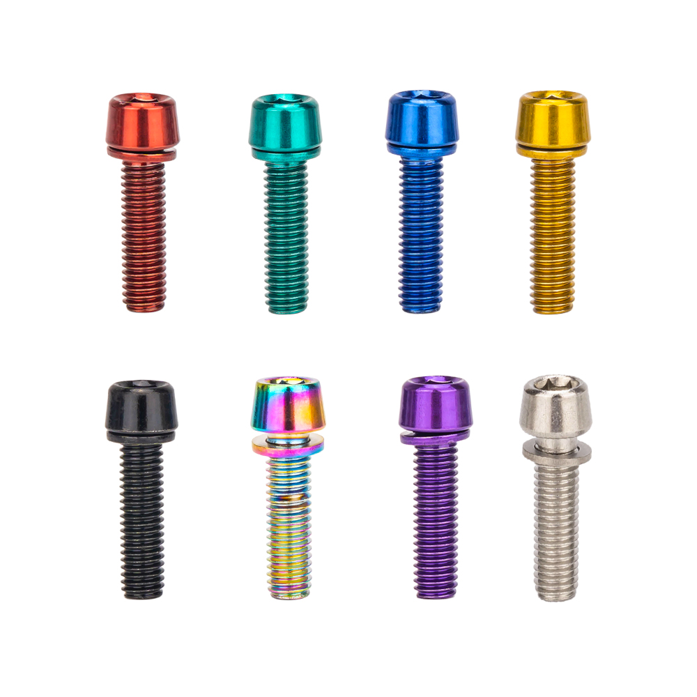 Ztto 6 peças mtb bicicleta de estrada guiador haste riser parafusos parafusos m5 m6 * 18mm parafusos de aço inoxidável com arruela