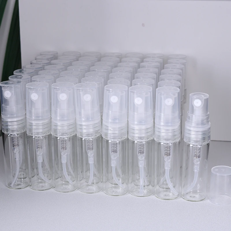 하이 퀄리티 투명 유리 향수병, 초미세 미스트 보습 스프레이 병, 미니 향수 병, 배치 당 50 ml, 3ml