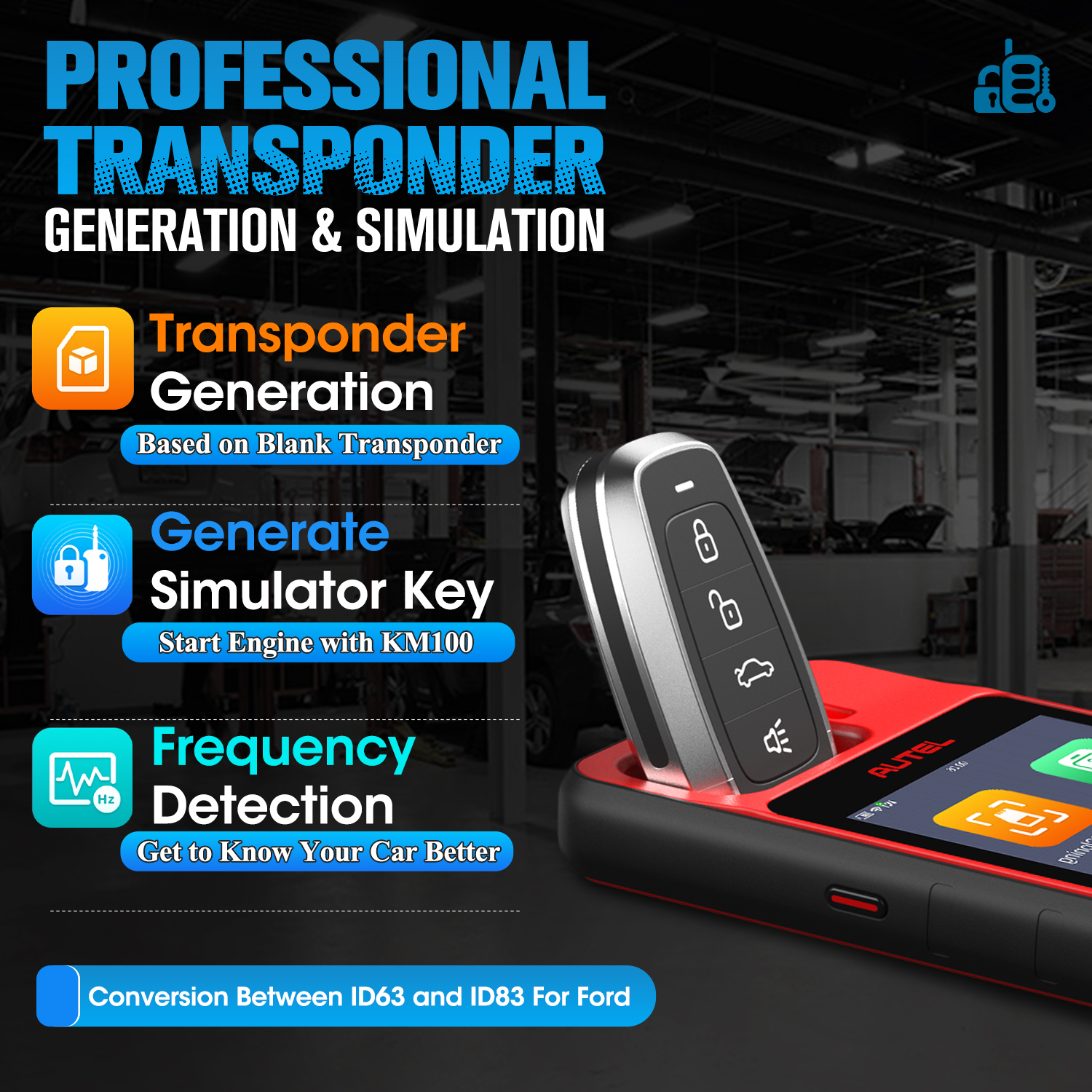 Autel maxiim km100 km100x ferramenta chave carro immo kit gerador chave universal suporte todas as chaves perdidas, excluir programador chave, adicionar chave