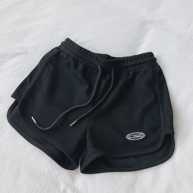 여성 캐주얼 Drawstring 스포츠 반바지 여름 얇은 높은 허리 요가 a 라인 반바지 느슨한 여성 러닝 스트레이트 바지