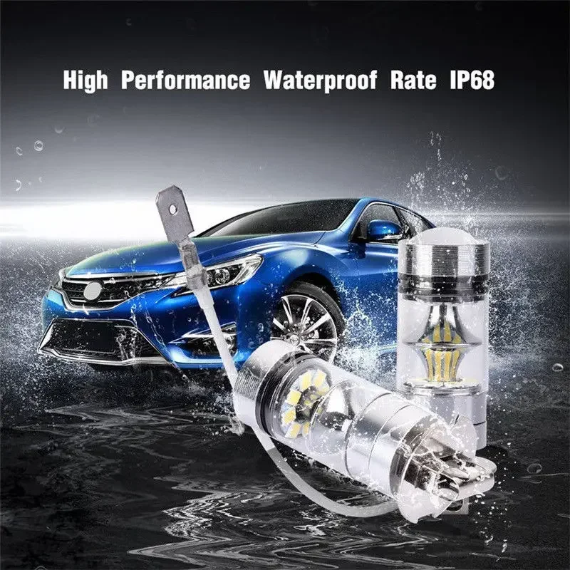 Mới H3 LED Foglights Chuyển Đổi Bộ Bóng Đèn Cao Chùm Thấp 100W 6000K Siêu Trắng 3000K Tự Động Lái Xe đèn Pha Cao Thấp 12V 24V