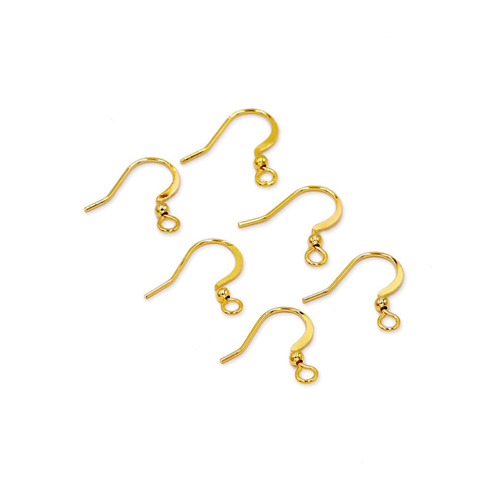 50 pçs de aço inoxidável hipoalergênico brinco ganchos 17*20mm cor ouro brinco fecho fio diy jóias fazendo descobertas acessórios