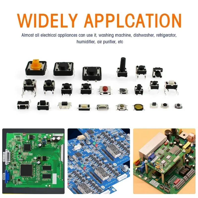 125Pcs 25Types Micro Switch Push Button Tact Switches Reset SMD DIP 2x4 3x6 4x4 6x6 DIY Assorted Kit for Electronics Projects