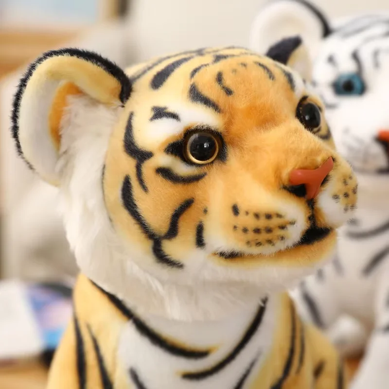จําลอง Tiger Lion ตุ๊กตา Plush ของเล่นตุ๊กตาของเล่น Kawaii Plushies ตุ๊กตาหมอนสัตว์ของเล่นเด็กตกแต่งบ้านของขวัญ