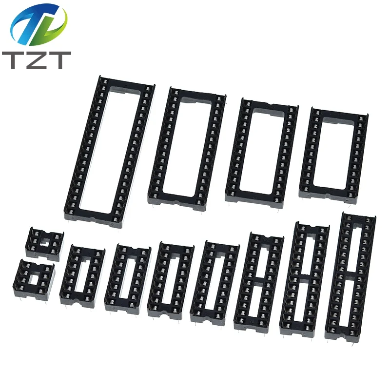 10pcs TZT IC Seat 6P/8P/14P/16P/18P/20P/24P/28P DIP IC Sockets Adaptor Solder Type 28 pin Narrow Body DIP Sockets MCU Seat