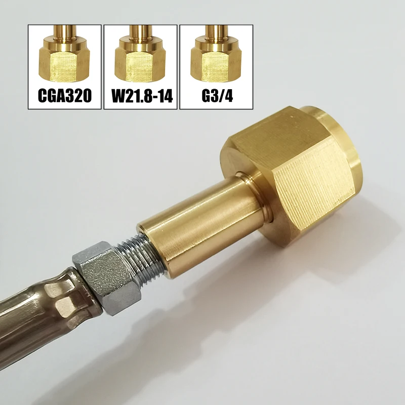 ソーダストリーム Co2 ブルー シリンダータンク (TR21-4 ネジタイプ) 補充アダプター ホース ゲージ キット W21.8-14 G3/4 CGA320 コネクター