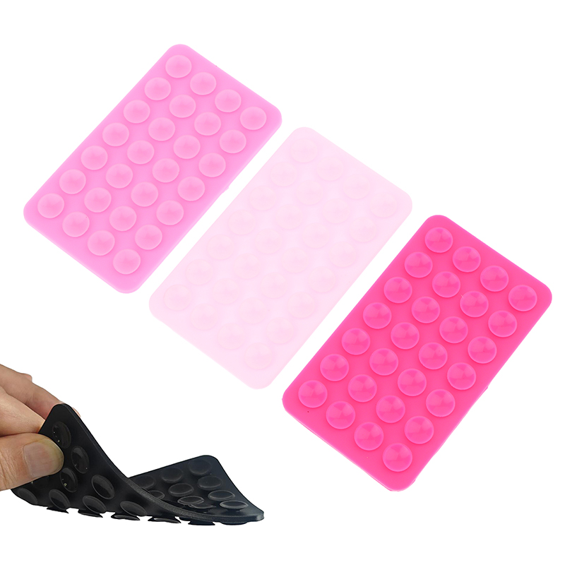 Silicone Suction Pad Double Sided For Mobile Phone Fixture Suction Cup Backed Adhesive Silicone Rubber Sucker Pad For Fixing