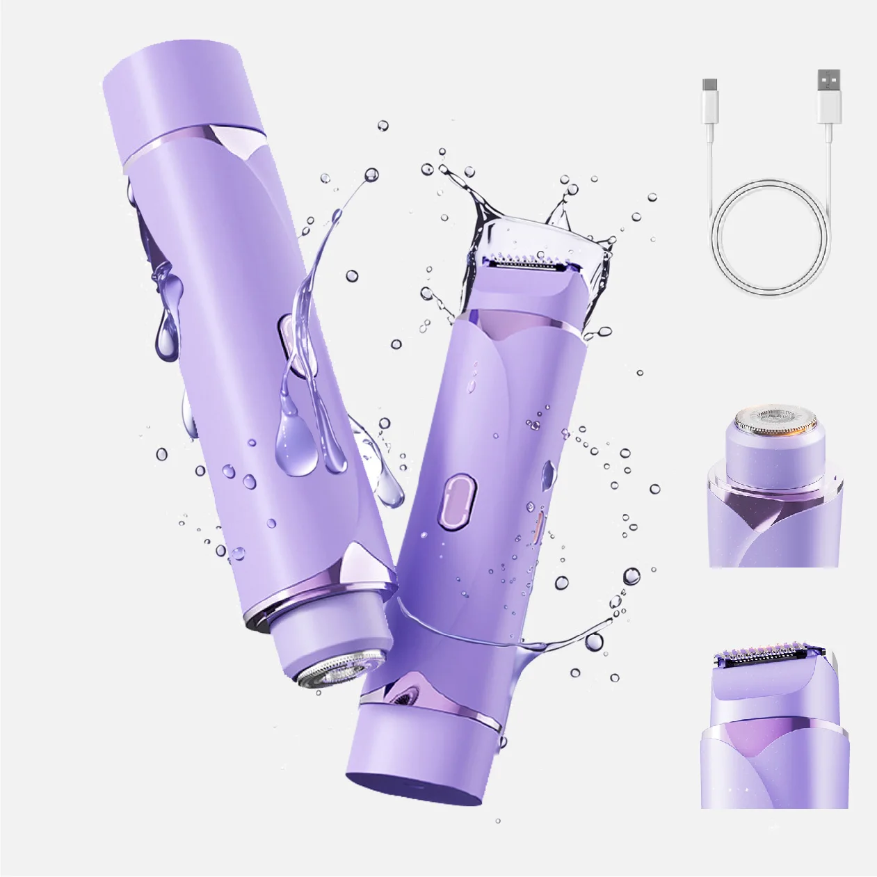 Herramienta de afeitado femenino 2 en 1, afeitadora impermeable para mujer, afeitadora de piel sensible, Afeitadora eléctrica para prevención de cabello encarnado