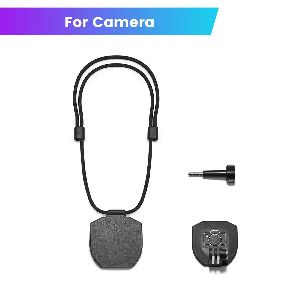 For GoPro/Insta360/DJI Action Chest Magnetic Mount Go 3S/Pocket 3/X5 Magnetic Neck Strap Hold Mount Bracket Adapter With Lanyard