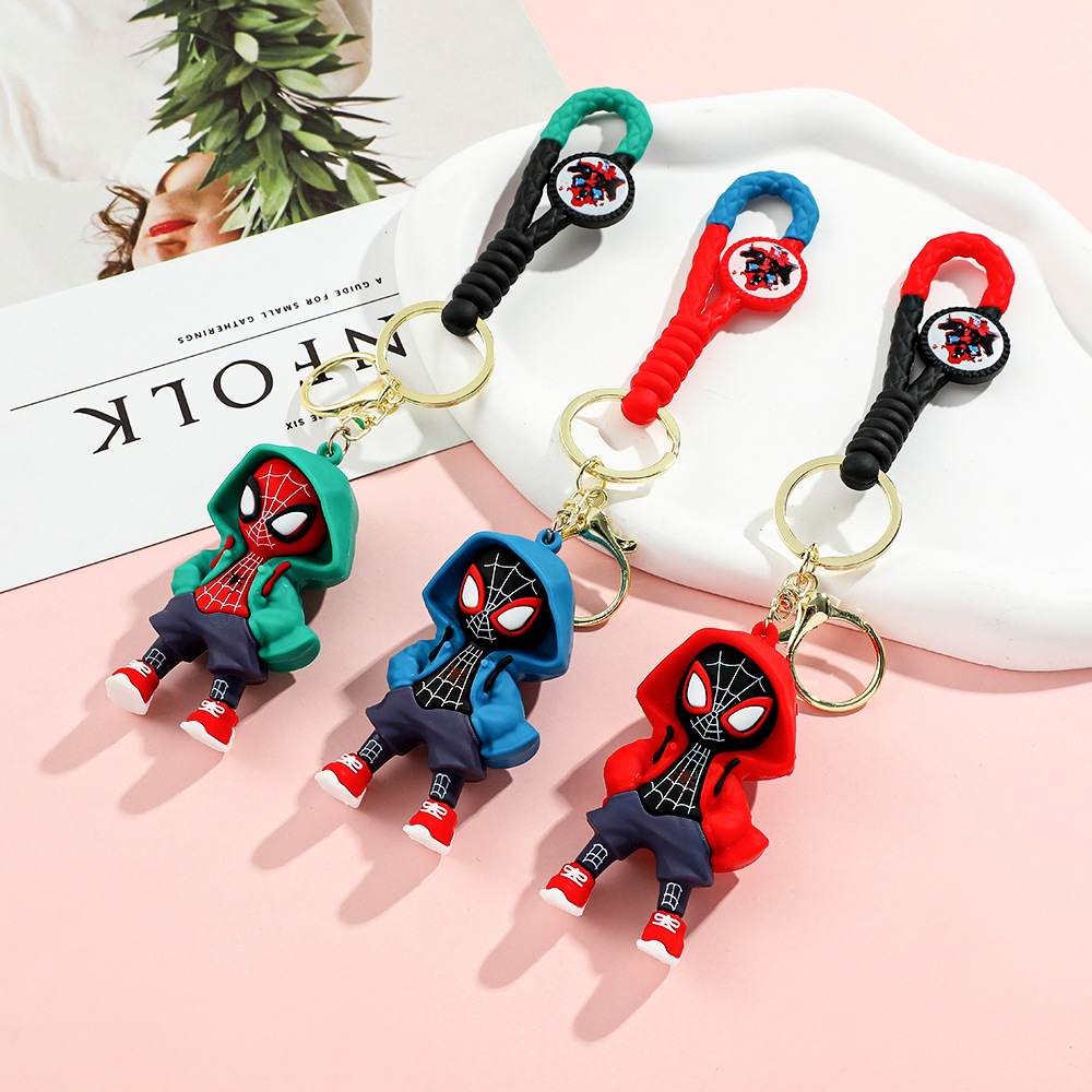 Marvel Spider Man Cute Doll Widget Action Figures Avengers Iron Man Captain America Keychain Bag Keyring Widget Birthday Gifts