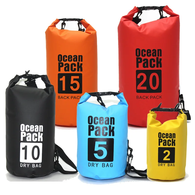 2l/5l/10l/15l/20l/30lのPVCスポーツ収納バッグ,防水,ハイキング,カヤック,ラフティング,水泳用トラベルキット,バックパック