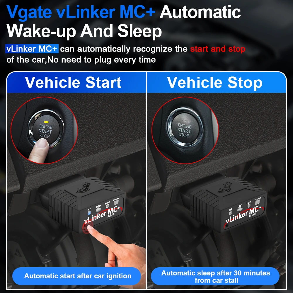 Vgate vLinker MC ELM327 V2.2 Bluetooth 4.0 OBD2 Scanner OBD 2 BimmerCode FORScan Ferramentas de diagnóstico de carro automático ELM 327 V1 5