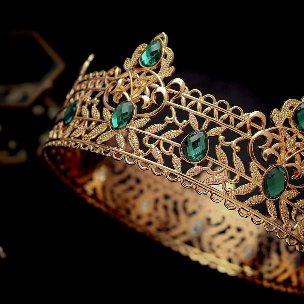 รอบงานแต่งงาน King Tiara Headpiece สําหรับผู้ชาย Rhinestone Royal Crown เครื่องประดับผมโอกาสสําคัญเครื่องประดับอุปกรณ์เสริม