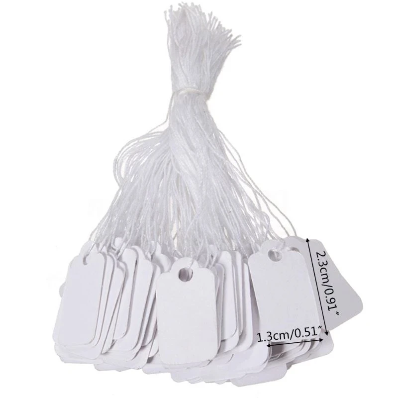 เครื่องประดับป้ายนามบัตร 100 ชิ้น/ล็อตราคา DIY Tie String เครื่องประดับป้าย Gold และ Silver แท็กขนาดเล็ก
