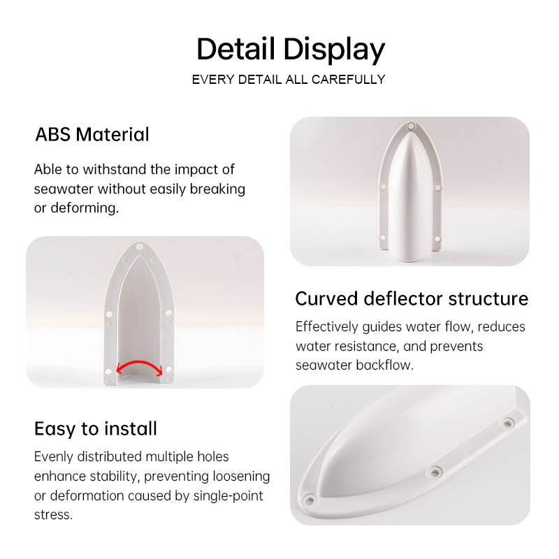 Marine Clamshell afvoerafdekking – anti-terugstroom bootafvoeraflector, waterdichte spatscherm, vermindert waterbestendigheid, ABS,