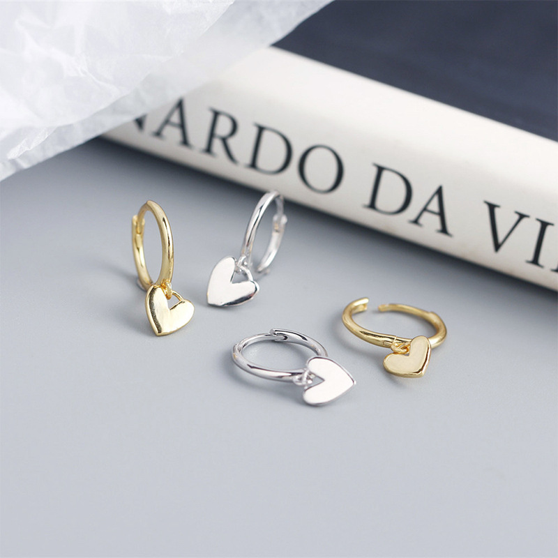 Chất Liệu Bạc 925 Trái Tim Tua Rua Bông Tai Charm Nữ Mạ Vàng Smiple Mỹ Trang Sức Ngăn Ngừa Dị Ứng Đảng Phụ Kiện Quà Tặng