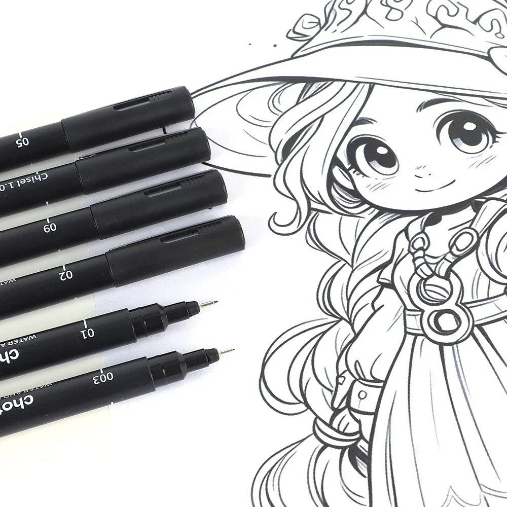 3/15 เคล็ดลับสีดํา Pigment Micro-ปากกา Fineliner หมึกปากกา,วาดศิลปินภาพประกอบปากกา Multiliner สําหรับ Sketching อะนิเมะมังงะ Design