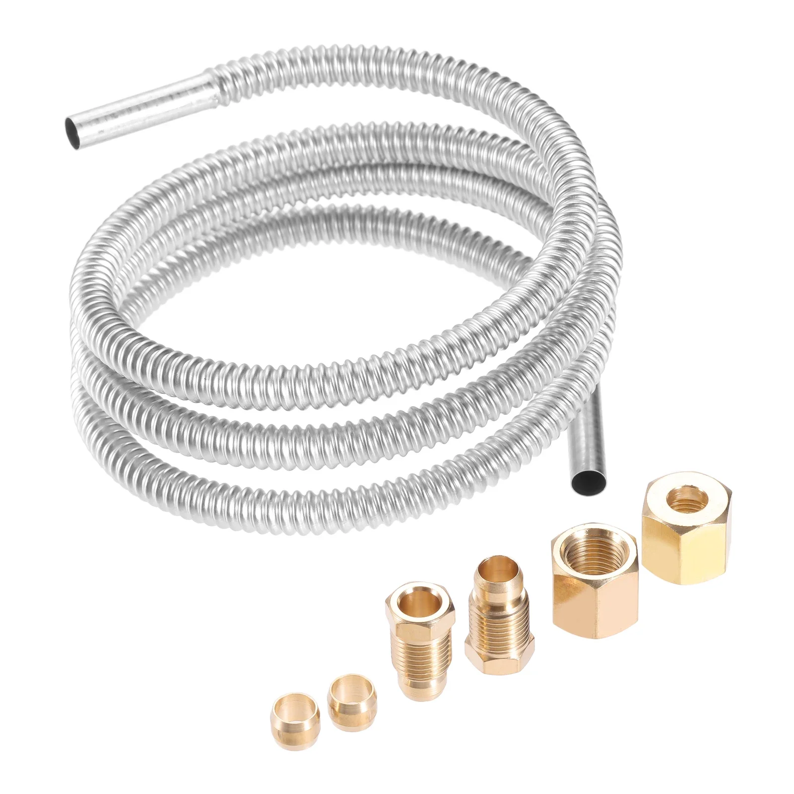 1/4 "OD Pilot Tube พร้อมอุปกรณ์ 36 นิ้วสแตนเลสสตีลสายการบีบอัด M10x1 ชายหญิง Nut แก๊สโพรเพนเครื่องใช้ไฟฟ้า