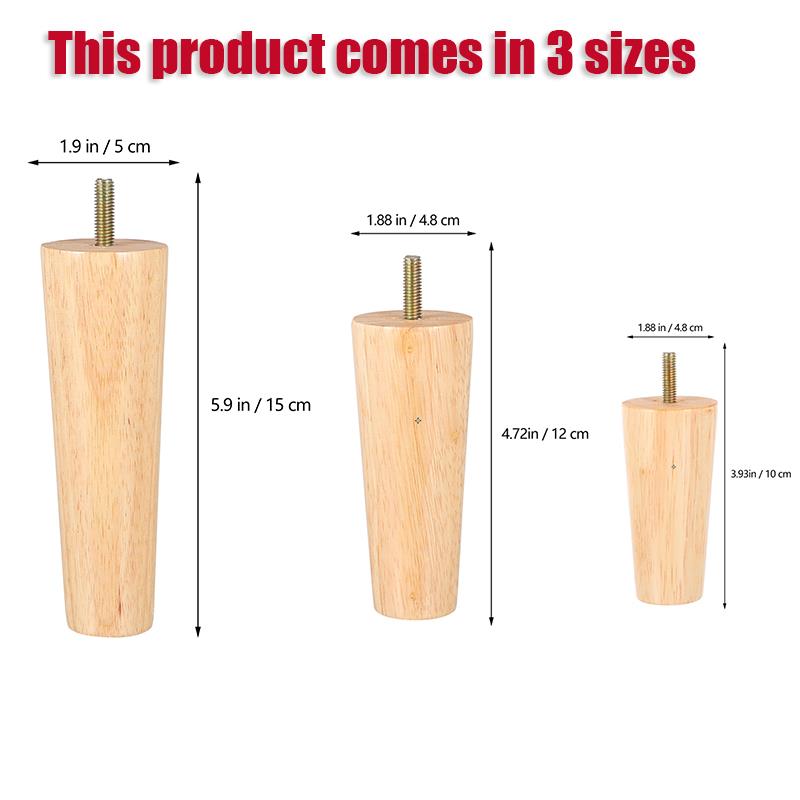 4 ชิ้นเฟอร์นิเจอร์ไม้ขาความสูง 10/12/15 เซนติเมตรตรงทนทานเรียวโซฟาเตียงตู้โต๊ะเก้าอี้เปลี่ยนขาเฟอร์นิเจอร์