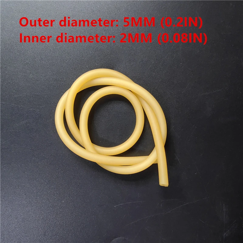 Tubo di gomma per fionda in lattice di colore semplice Caccia e tiro Accessori ad alta elasticità con un diametro di 2 mm x 5 mm/0,08 x 0,2 pollici
