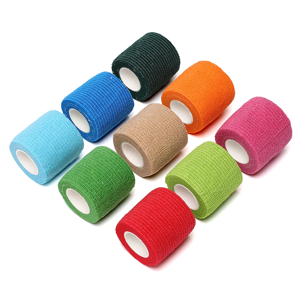 Black sports self-adhesive elastic bandage with 4.8-meter elastic knee pads, 18 colors for fingers, ankles, palms, and shoulders