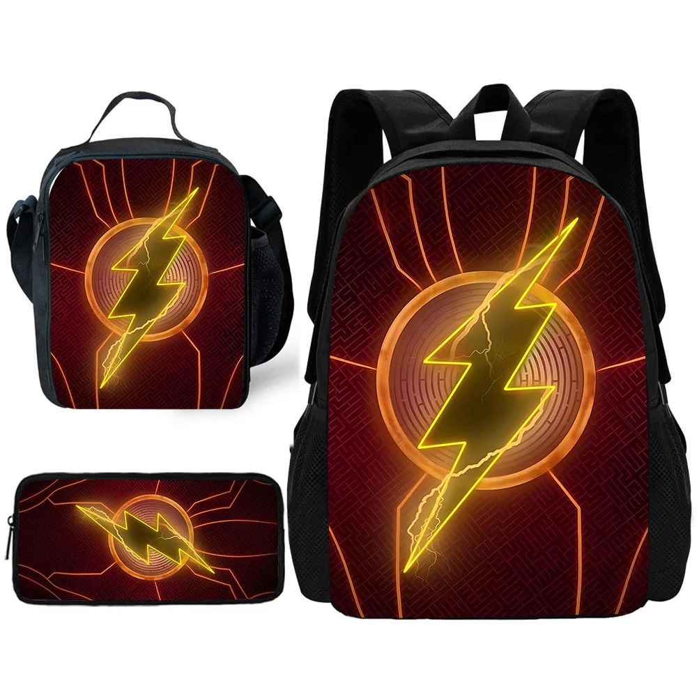 Детский школьный рюкзак с героями мультфильмов Supers Flash с сумками для обеда, сумками-карандашами, школьными сумками для мальчиков и девочек, лучший подарок