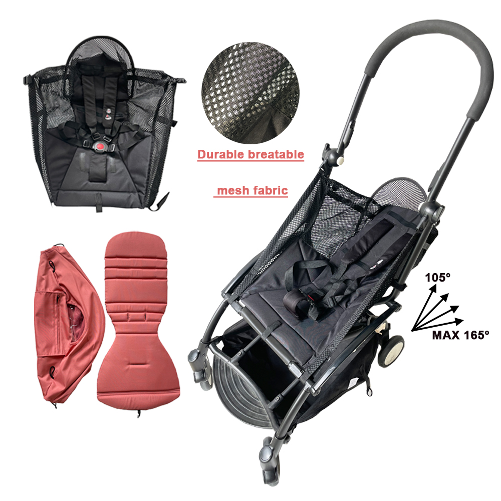 MomTan® 1:1 Ginger Pink Double-layer Waterproof Fabric Baby Stroller Replacement Set 165 ° Compatible with YOYO & YOYO2