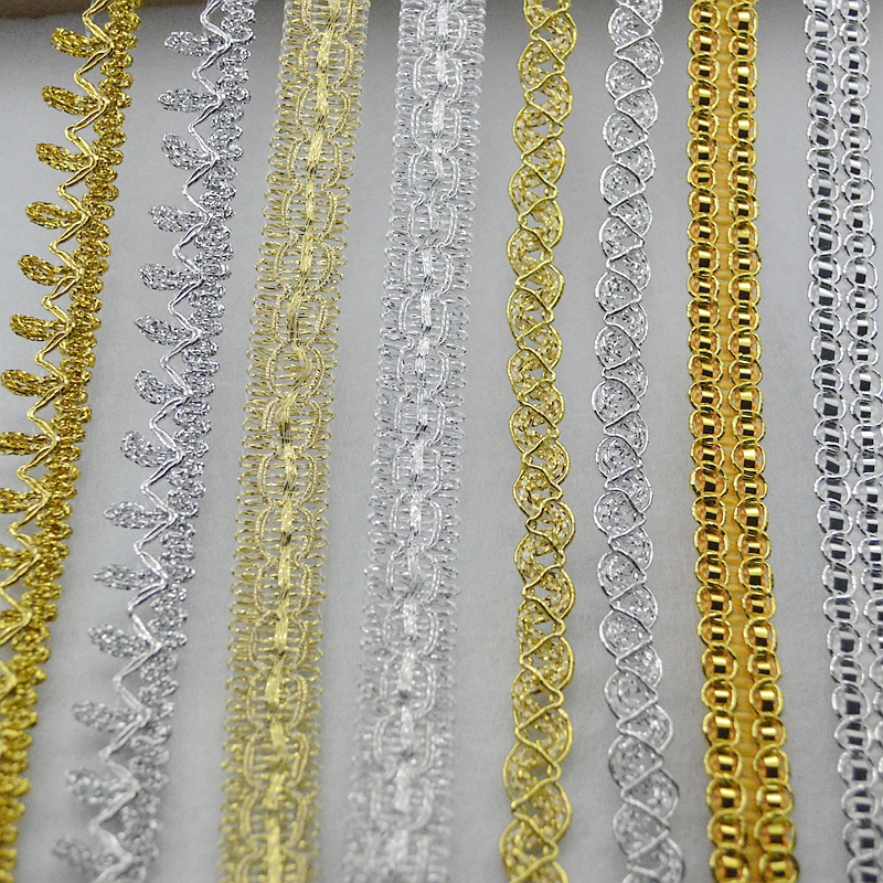 Neue 5 Meter/16,4 Fuß pro Packung Kleid Nähen Stoff Hochzeitskleid Stoff DIY Handwerk Spitzenbesatz drei Blumen Polyester Spitze