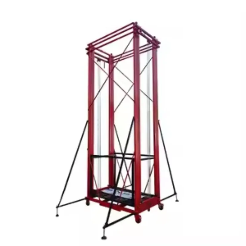 Electric Scaffolding Lift 5M 6M 8M Height Mobile Folding Platform With Remote Control For Construction
