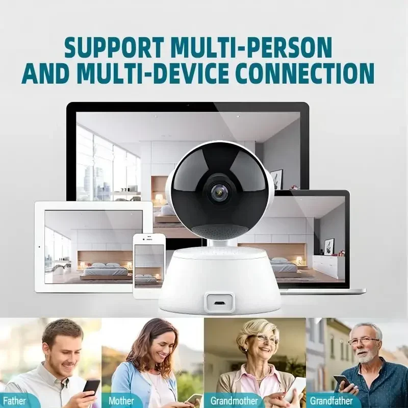 8MP 4K Smart Mini WiFi IP Camera Wireless Intelligent Auto Tracking Two-Way Audio Baby Pet Monitor Surveillance Camera For Home