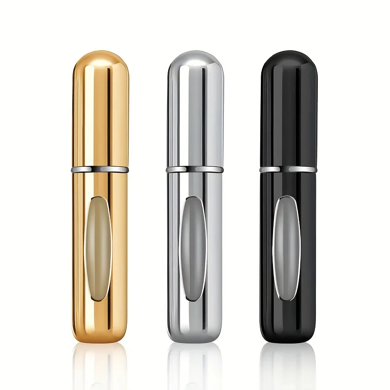 Mini atomizador de perfume recargable de aluminio, atomizador de perfume de viaje de 5 ml, dispensador de perfume portátil, estuche de perfume recargable Rugg