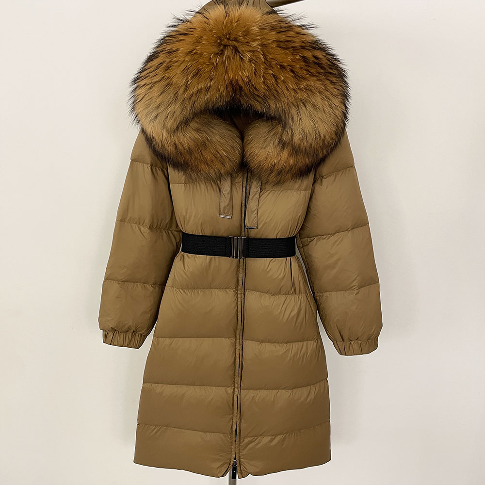 Oftbuy Nieuwe Winter 2024 Echte Bontjas Vrouwen Warm 90 Witte Eendendendons Jas Natuurlijke Vossenbont Puffer Jas Cold Lady