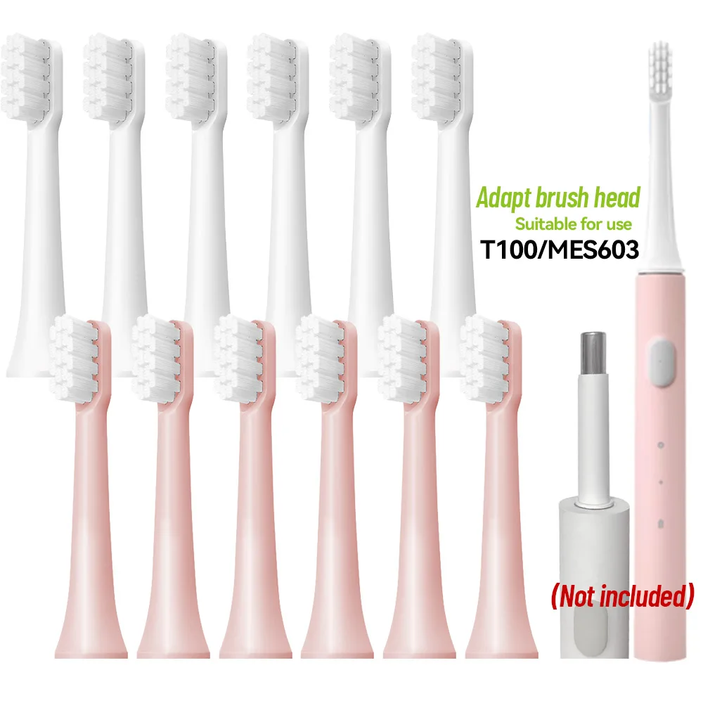 Cabezales de repuesto para cepillo de dientes eléctrico XIAOMI MIJIA T100 Mes603, boquillas adecuadas de cerdas suaves DuPont, 6/12 Uds.