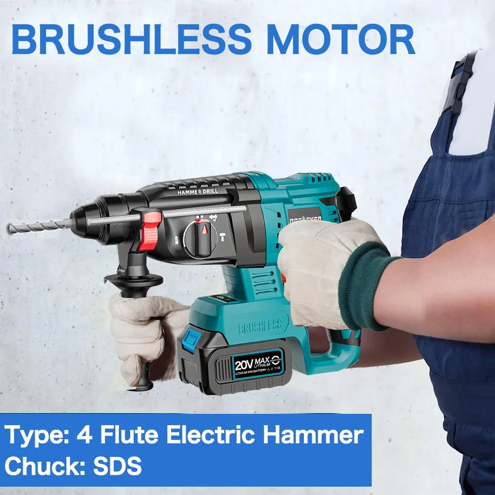3 in 1 Brushless Impact Hammer 21V Cordless Hammer Drill FUNCTION Multifunctional Steel Concrete Wood For Makita 18V Battery