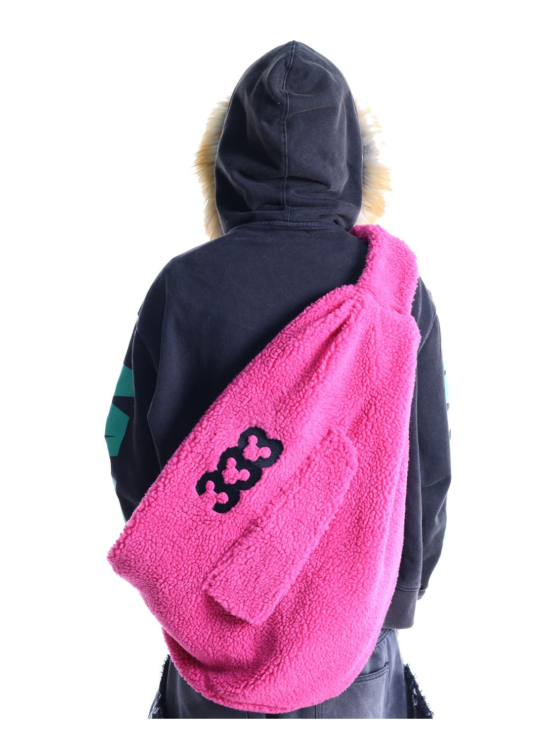Mochila esponjosa de gran capacidad para mujer, bolso bandolera morado Y2k, bolsos de cintura grandes de diseño informal para hombre, mochilas de viaje de moda 2024