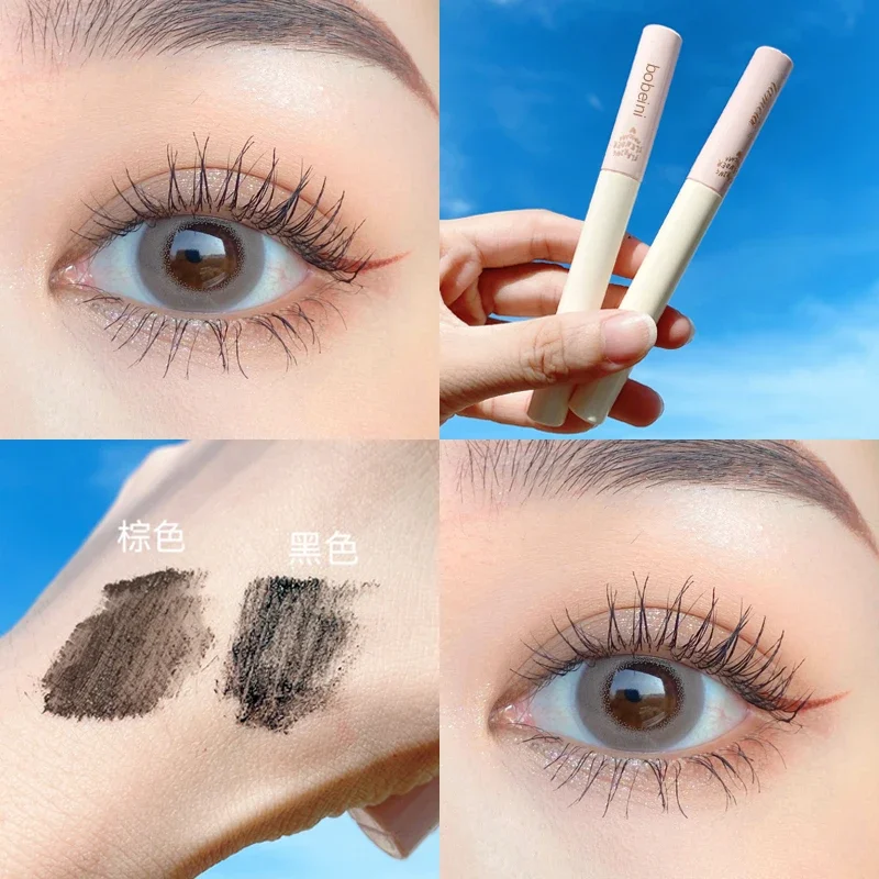 Zijdevezel krullende mascara, ultrafijne borstel, verlenging en volume, waterdicht, veegvast, langdurig, unisex, oogveilig