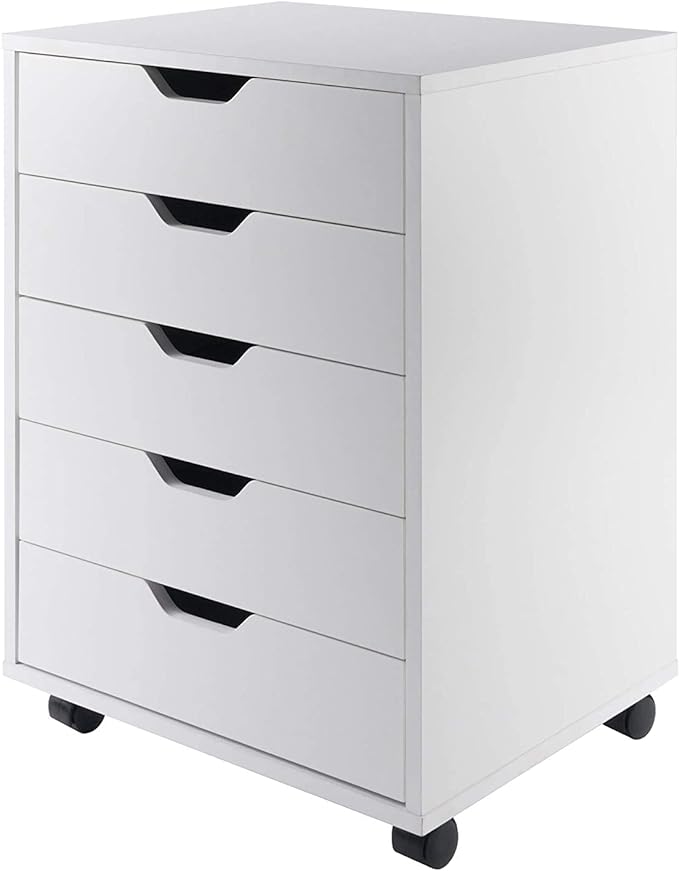 10519 Halifax 5-Drawer Composite Wood Cabinet, White