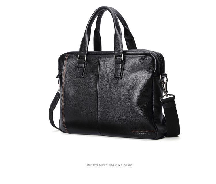 Briefcase Men's Shoulder Bag Real Cowhide Horizontal Business Handbag Casual Trendy Computer Men's Bag