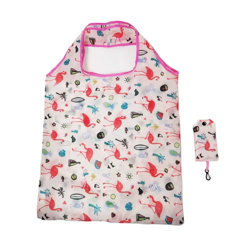 Bolsa de compras reutilizable, bolsa de comestibles plegable de nailon, bolsa de mano ecológica creativa, ligera y duradera