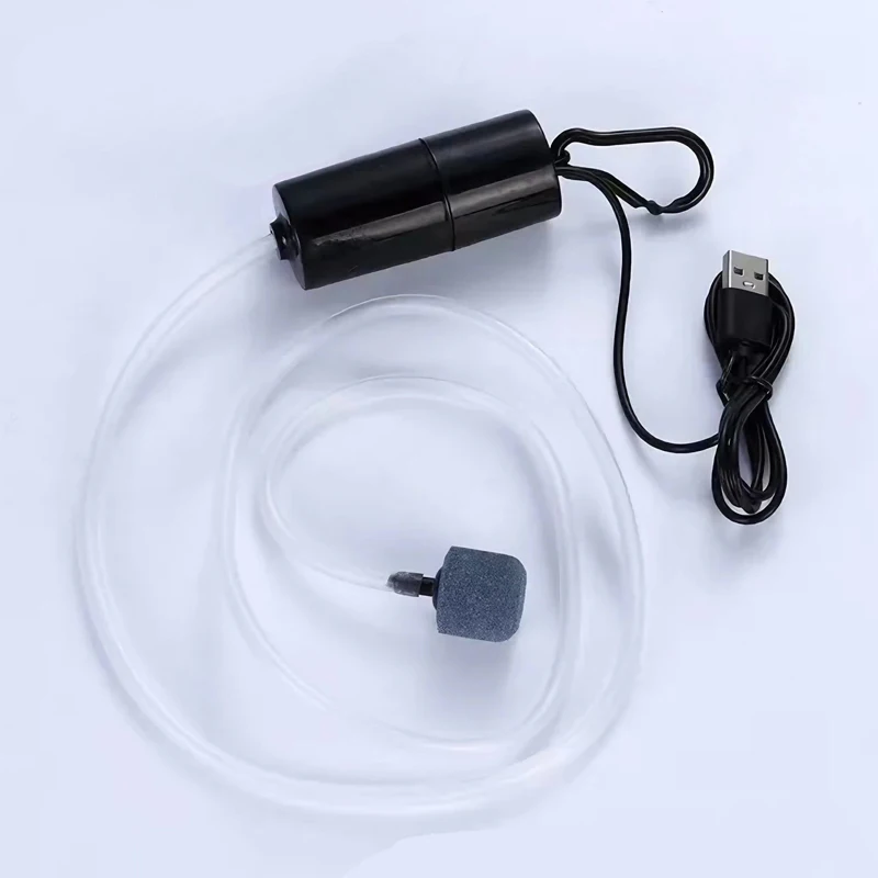 Akwariowa pompa powietrza USB z kamieniem powietrznym i rurką silikonową Energooszczędna pompa tlenowa do wędkarstwa akwariowego