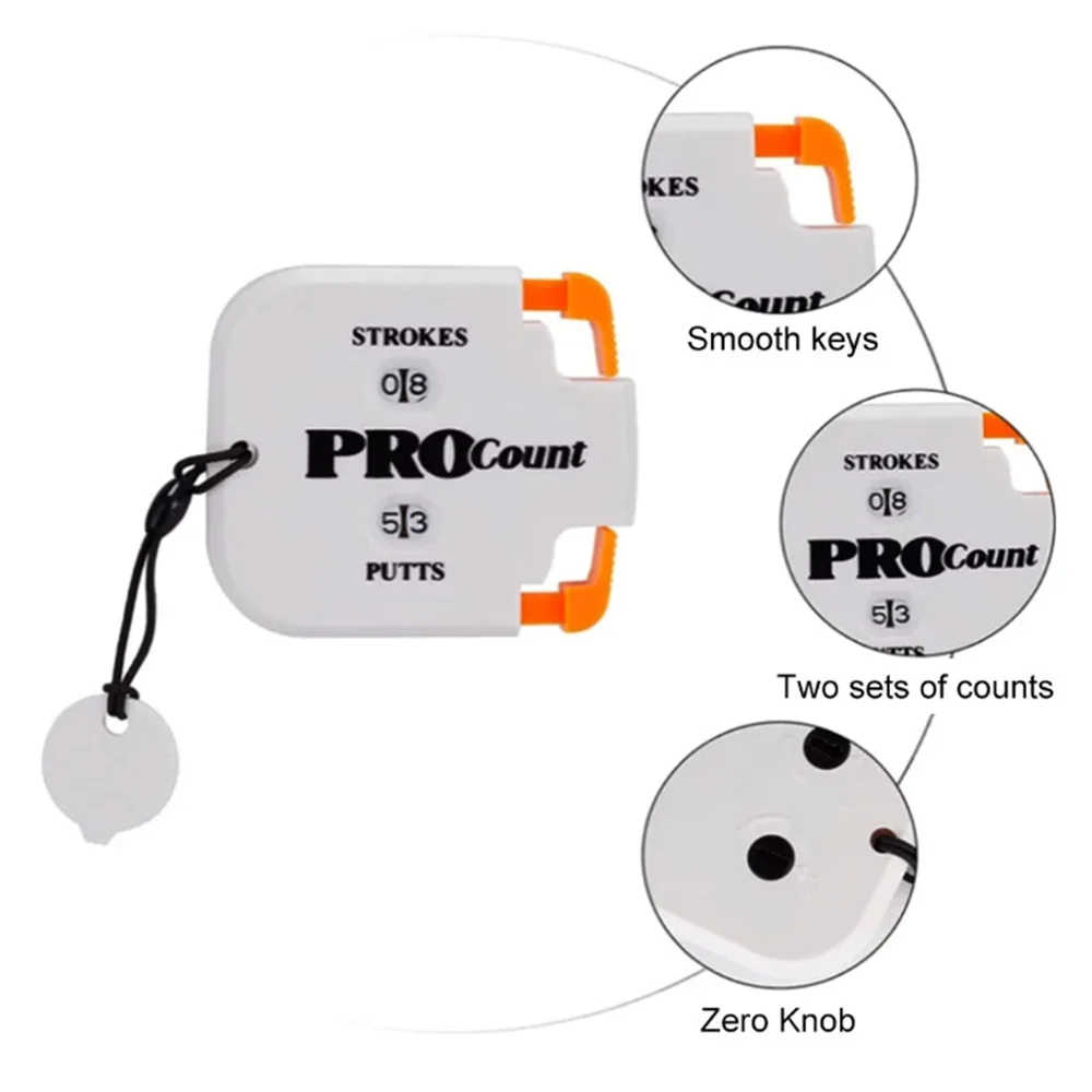1 Stück Zeroable Mini Handlicher Golf Shot Count Stroke Putt Score Counter Zweigitscoring Keeper mit Schlüsselanhänger Einfache Rückkehr zum Null